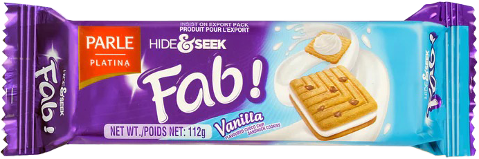 Parle Hide & Seek Fab Vanilla Biscuits 112g MRP 65