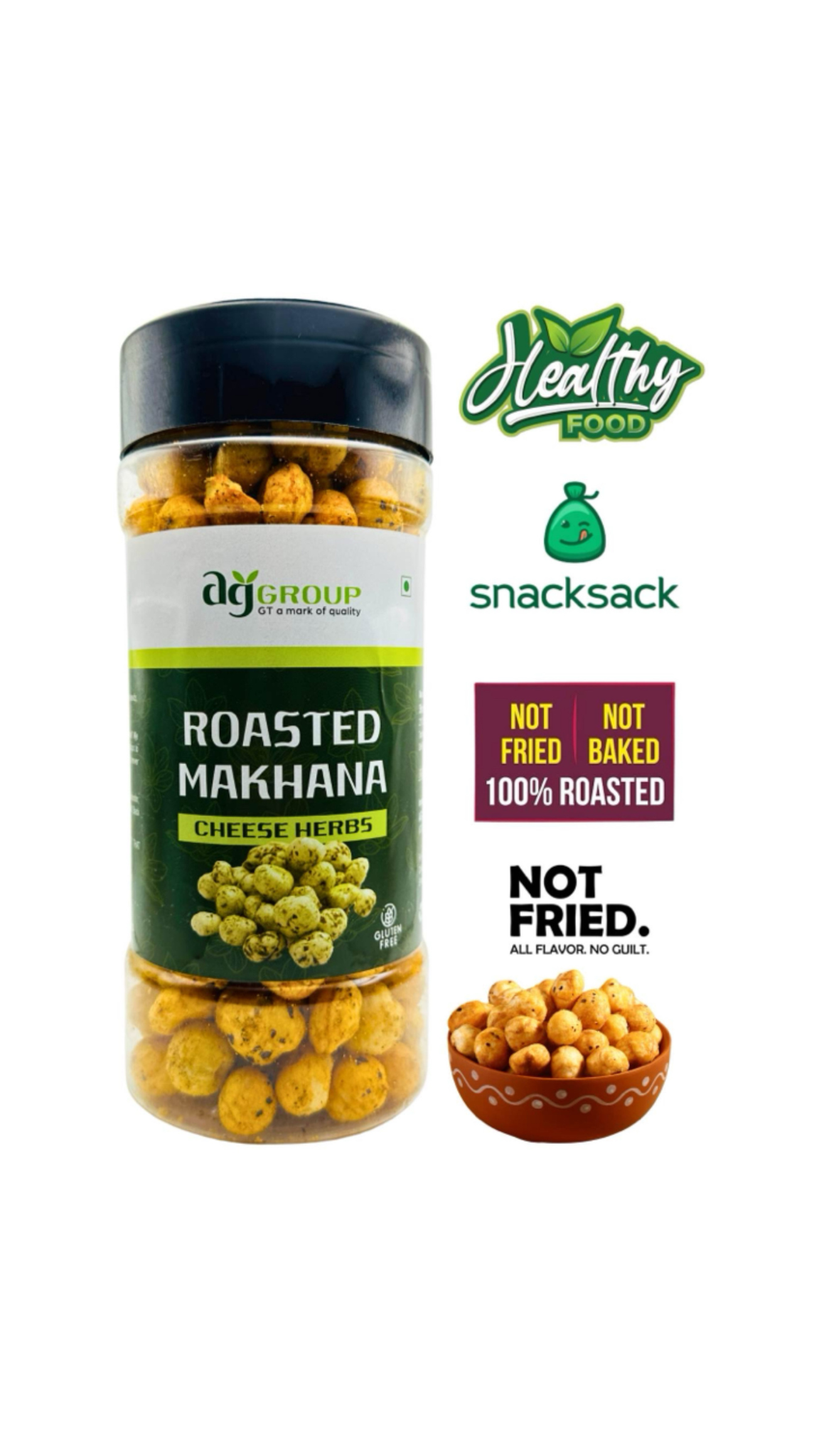 Makhana Roasted Cheese Herbs Flavour Fox Nuts Snacks MRP 300