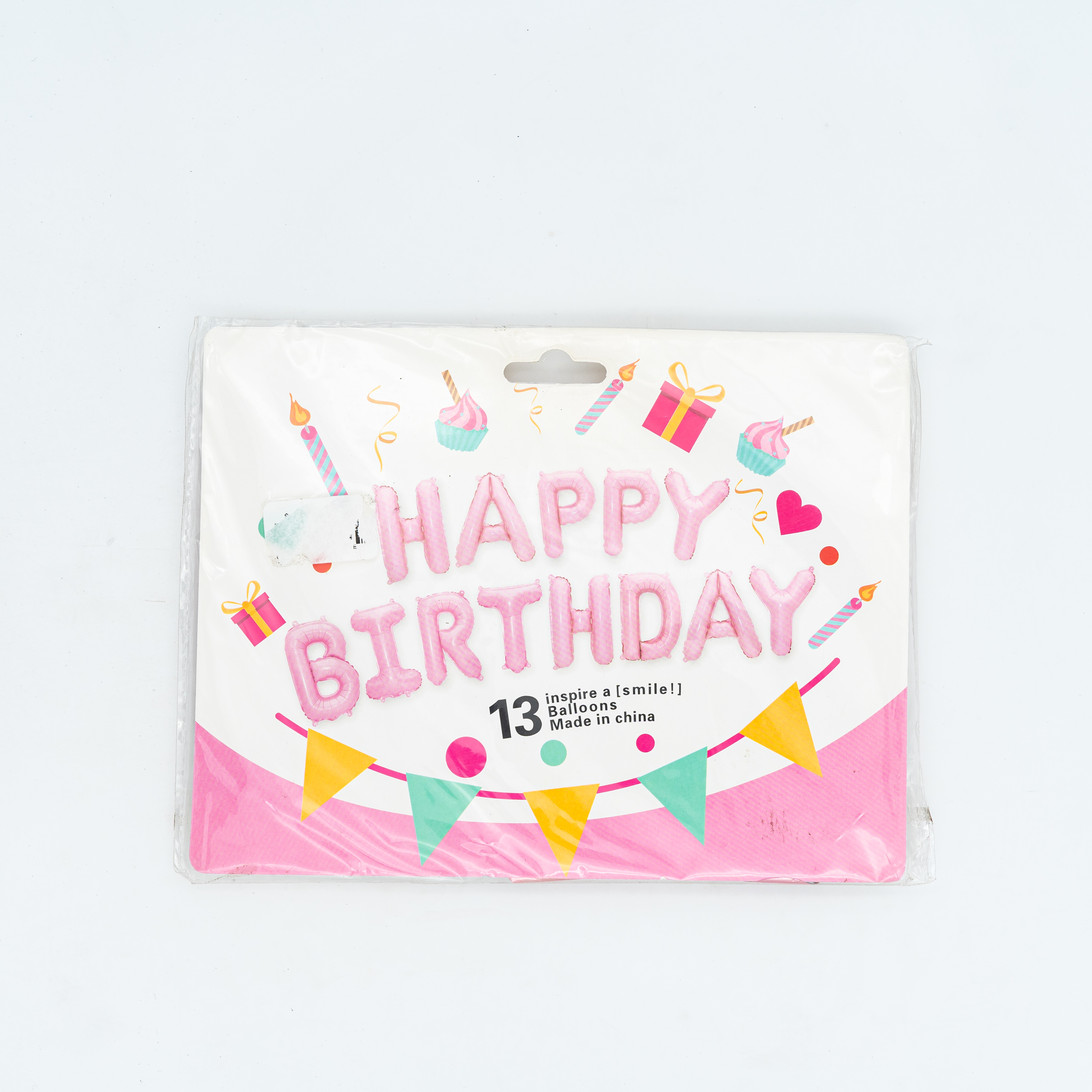 Birthday Foil Ballon 16 inch 13pcs Set (Pink) Party Items 13pcs MRP 390