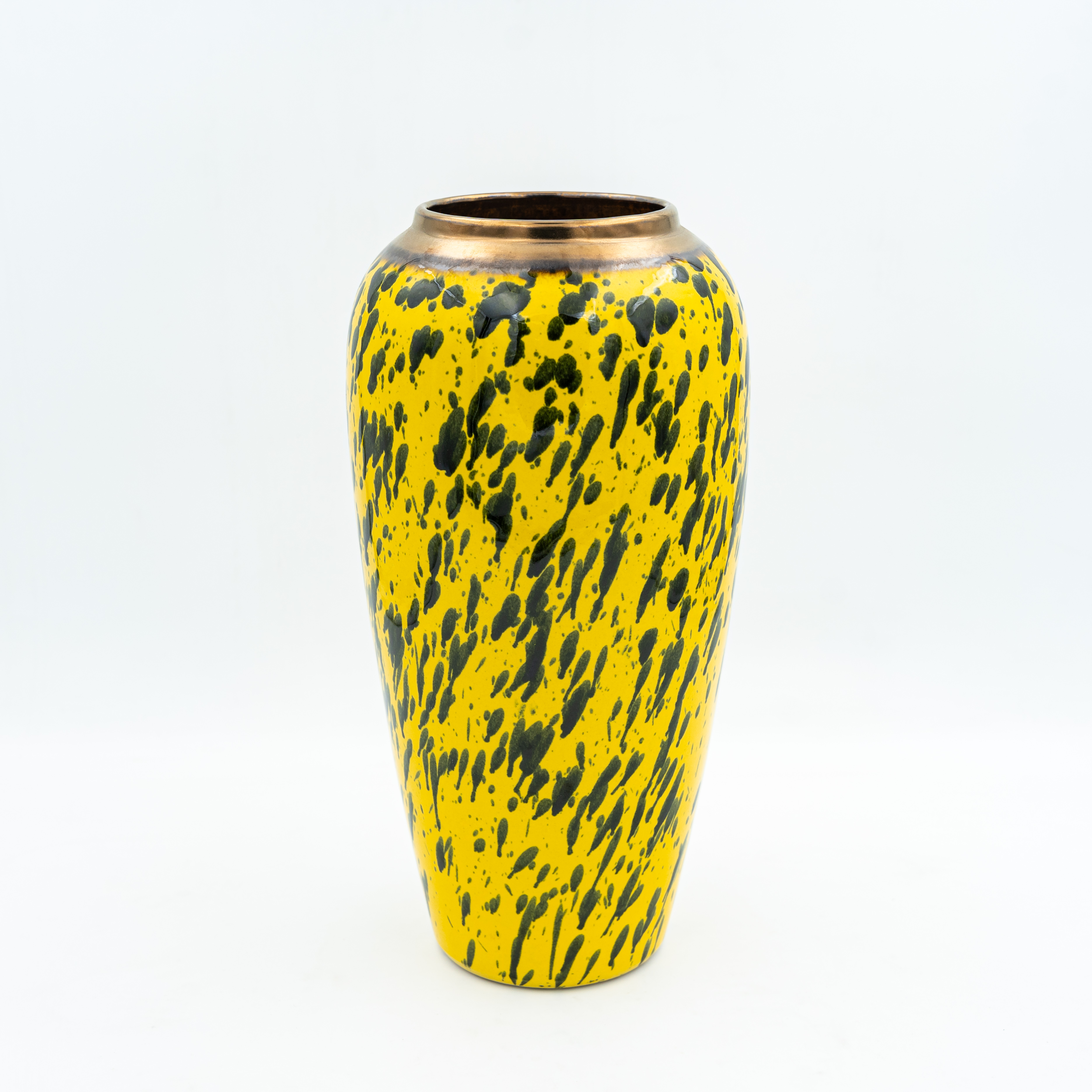 Round Ceramic Flower Vase Yellow Décor MRP 3845
