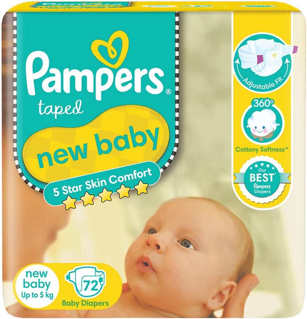 Pampers Tape Style Baby Diapers - New Born MRP 1918