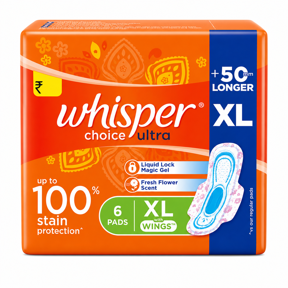 Whisper Choice Ultra XL Sanitary Pads XL MRP 85