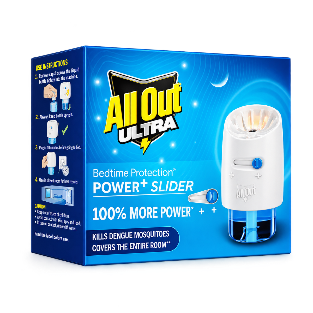 All Out Ultra Power + Slider Mosquito Repellent Refill with Machine 45ml MRP 168