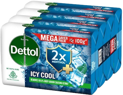 Dettol Cool Bathing Soaps (100g x Pack of 4) MRP 256