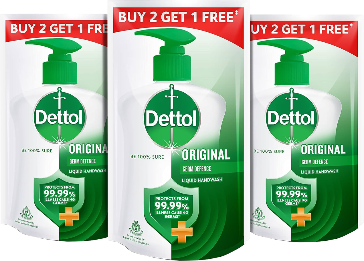 Dettol Original Hand Wash Buy 2 Get 1 Free (175ml x Pack of 3) MRP 202