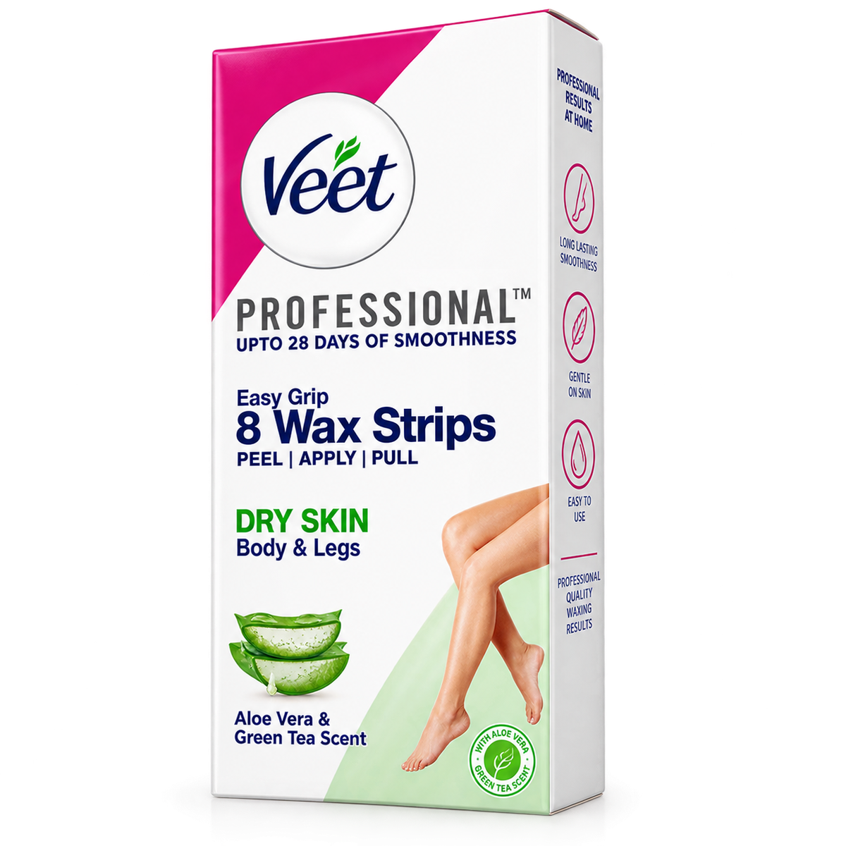 Veet Professional Aloe Vera & Green Tea Scent Wax Strips 8pcs MRP 192
