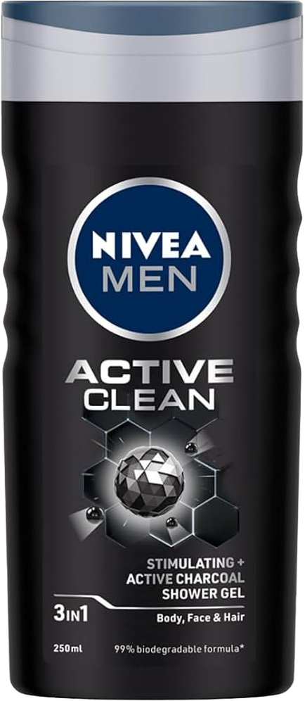 Nivea Men Active Clean Shower Gel Body Wash 250ml MRP 425