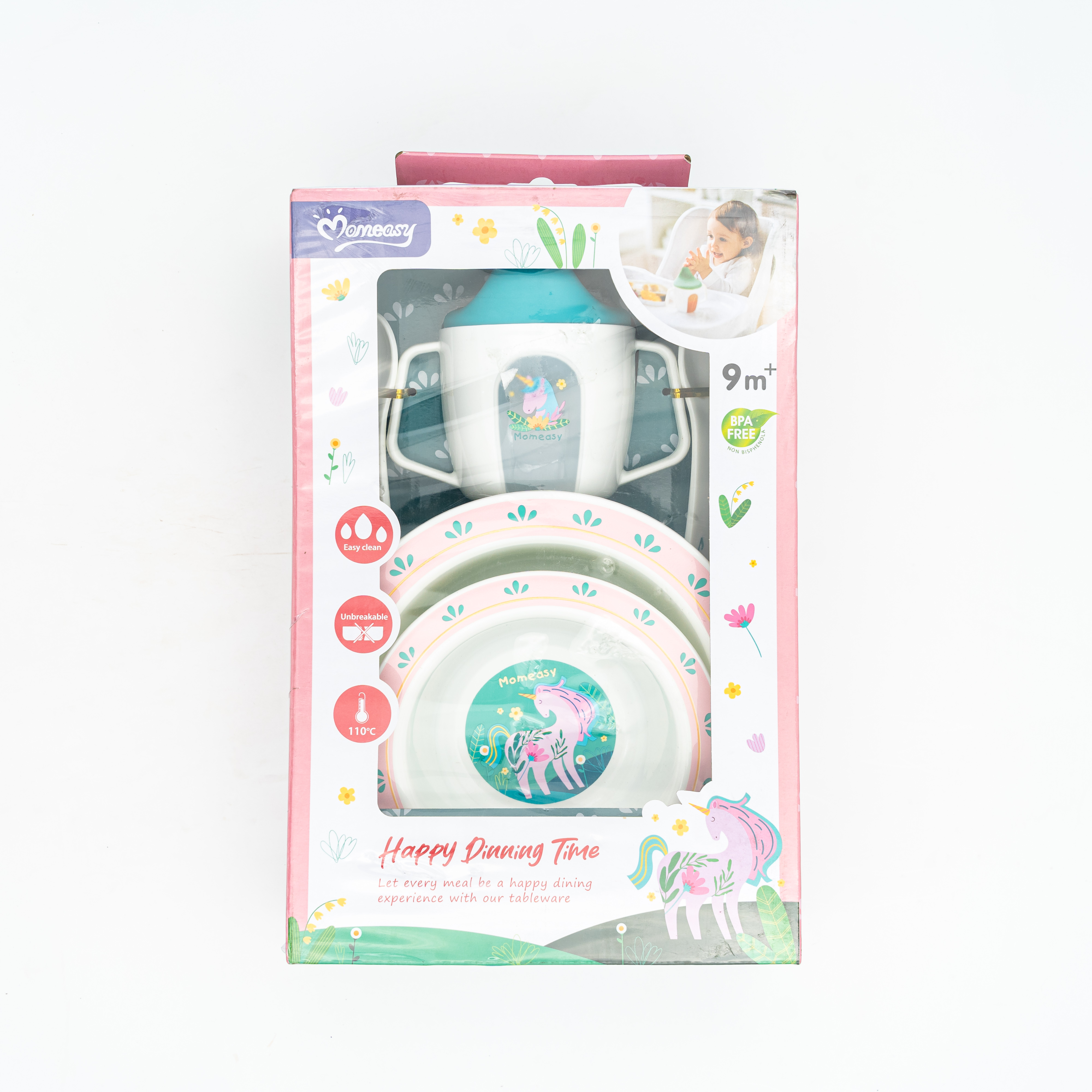 Momeasy Feeding Bowl Set with Water Bottle (Pink) Baby Accessories MRP 1785