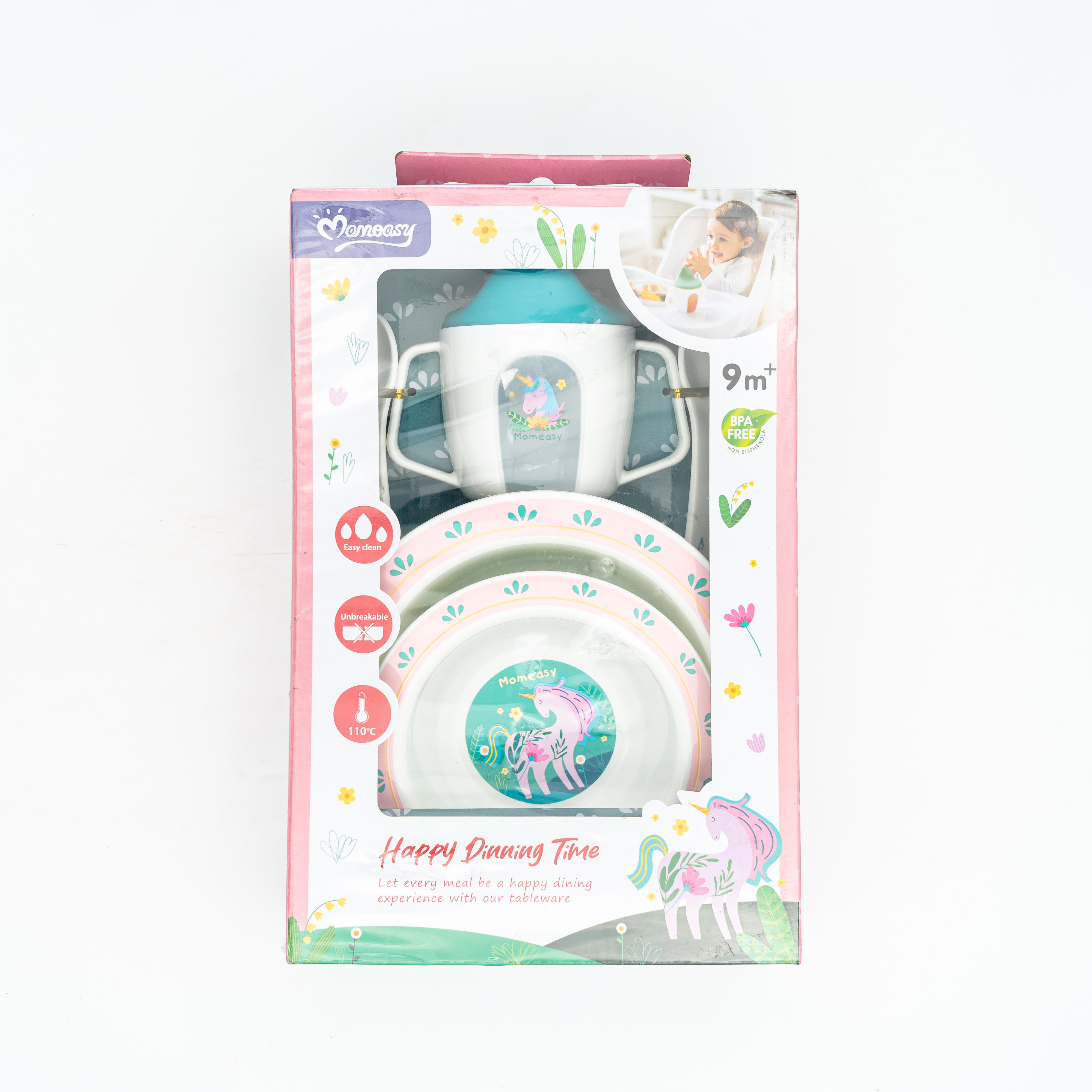 Momeasy Feeding Bowl Set with Water Bottle (Pink) Baby Accessories MRP 1785