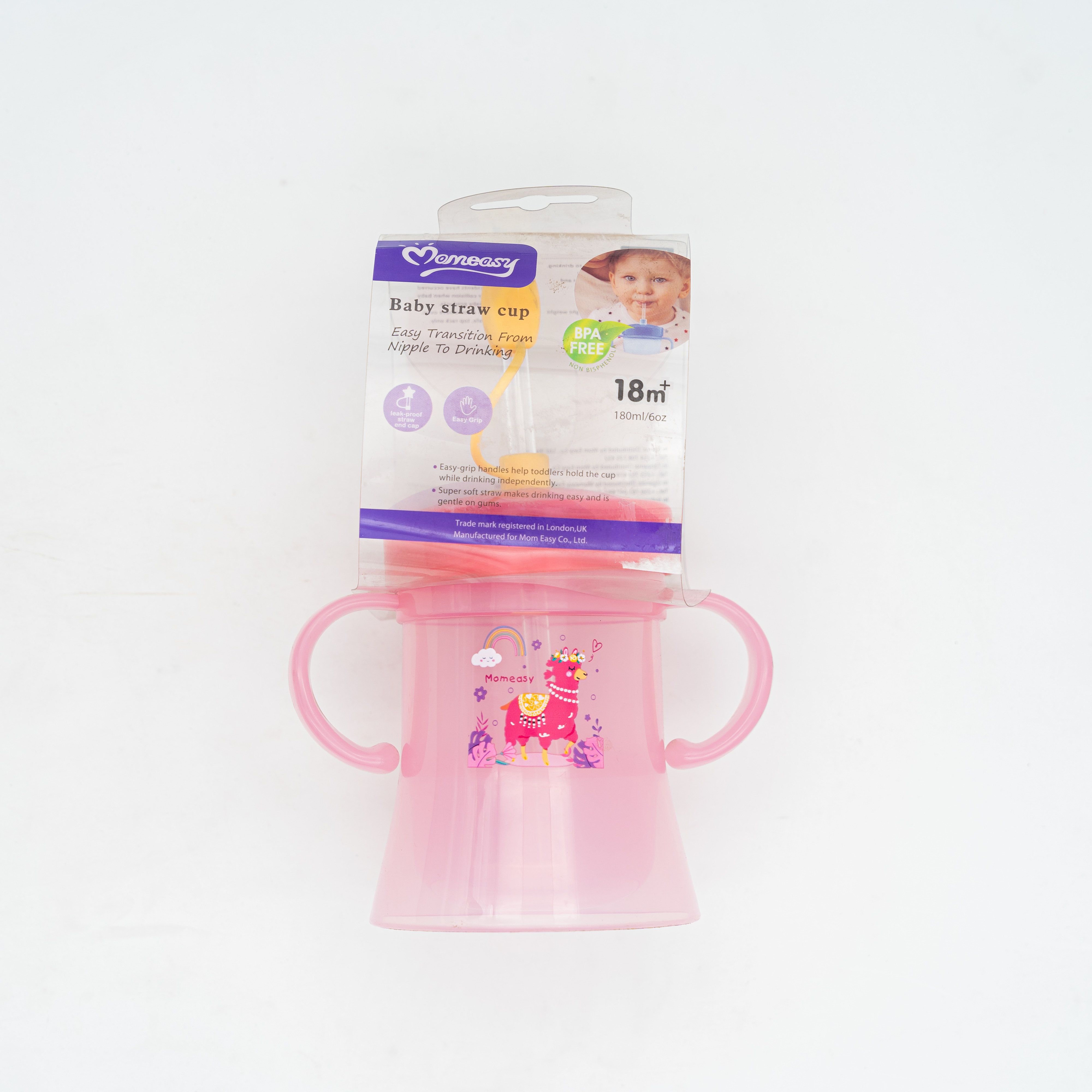Momeasy Baby Straw Cup for 18month+ (Pink) Baby Accessories 180mL MRP 885