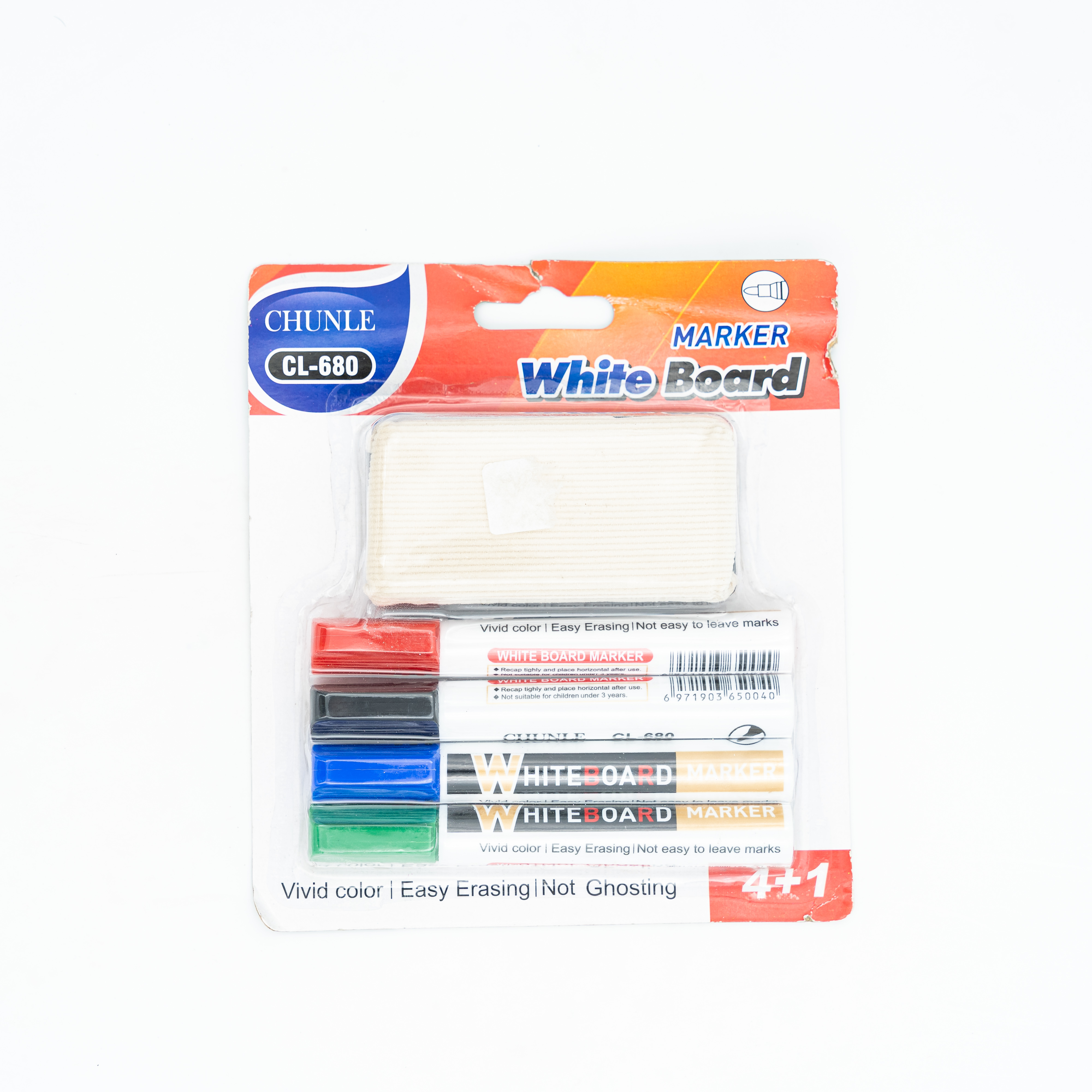 White Board Marker 4 Color with Duster Set Office Supply MRP 220