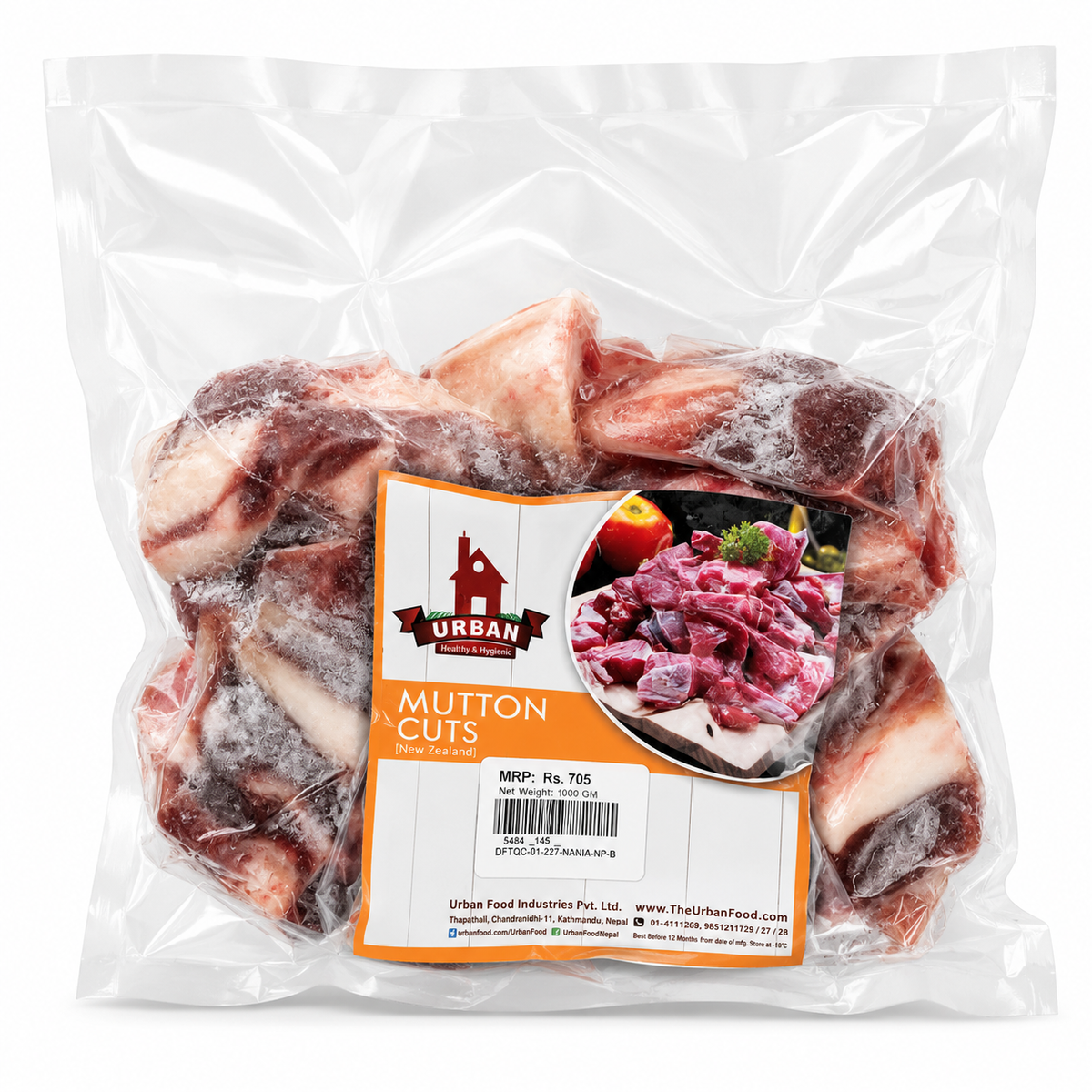 Urban Non-veg Frozen Mutton Curry Cuts 500g MRP 705