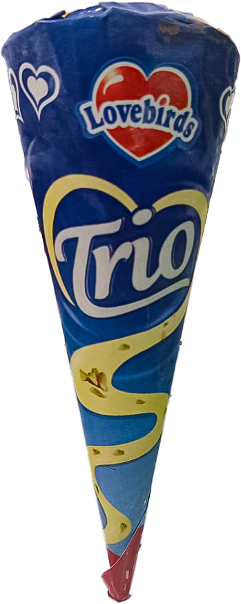 Lovebirds Trio Chocolate Ice Cream Cone 120ml MRP 100