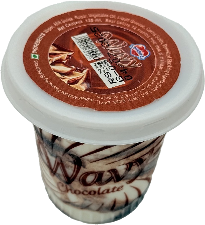 Lovebirds Wavy Chocolate Ice Cream Cup 120ml MRP 100