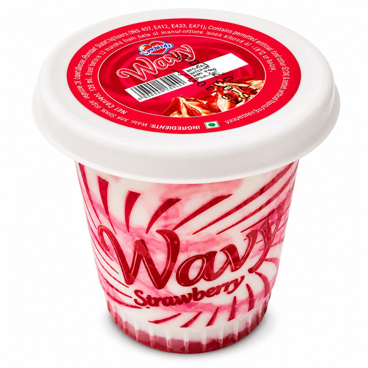 Lovebirds Wavy Strawberry Ice Cream Cup 120ml MRP 100