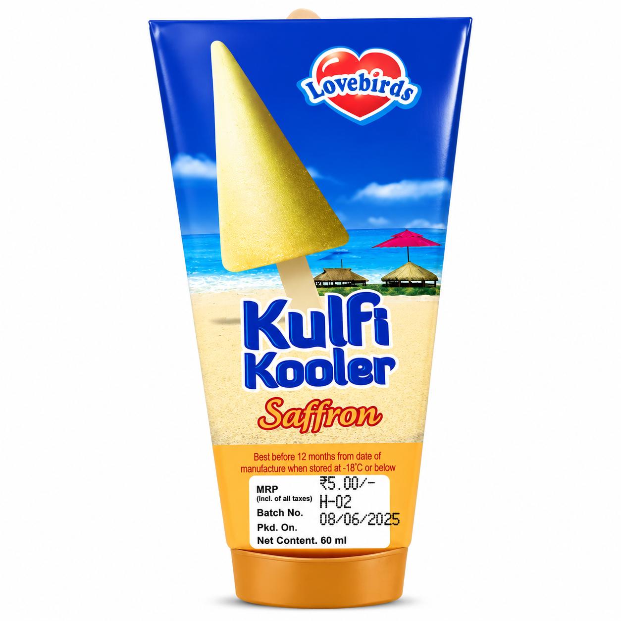 Lovebirds Cooler Saffron Ice Cream Kulfi 60ml MRP 70