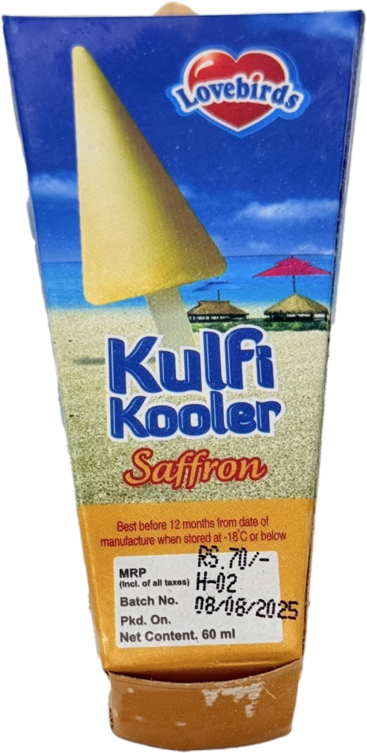 Lovebirds Cooler Saffron Ice Cream Kulfi 60ml MRP 70