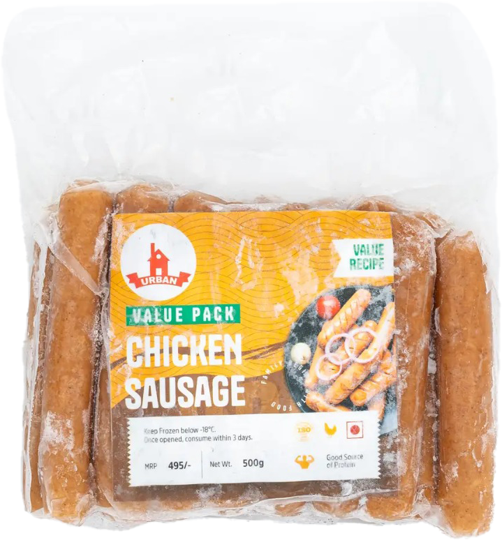 Urban Non-veg Frozen Chicken Sausage (Value Pack) 500g MRP 495