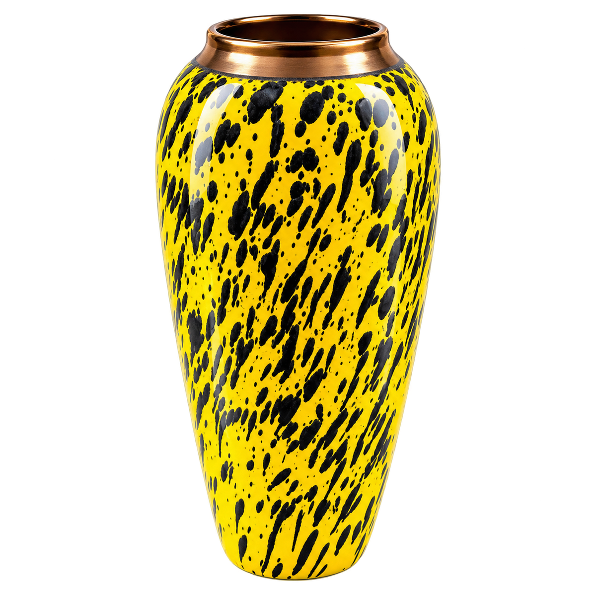 Round Ceramic Flower Vase Yellow Décor MRP 3845