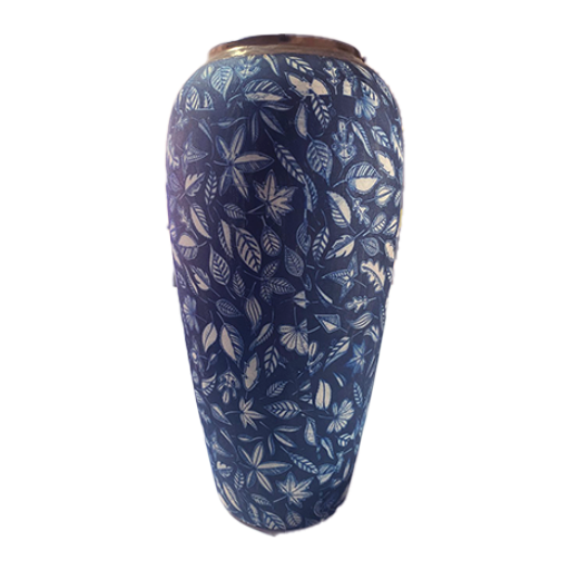 Round Ceramic Flower Vase Blue Décor MRP 3845