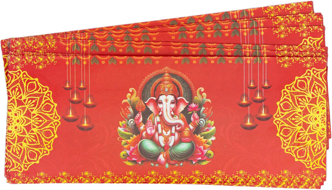 Small Size Envelop Green Ganesh Print 10pcs MRP 50
