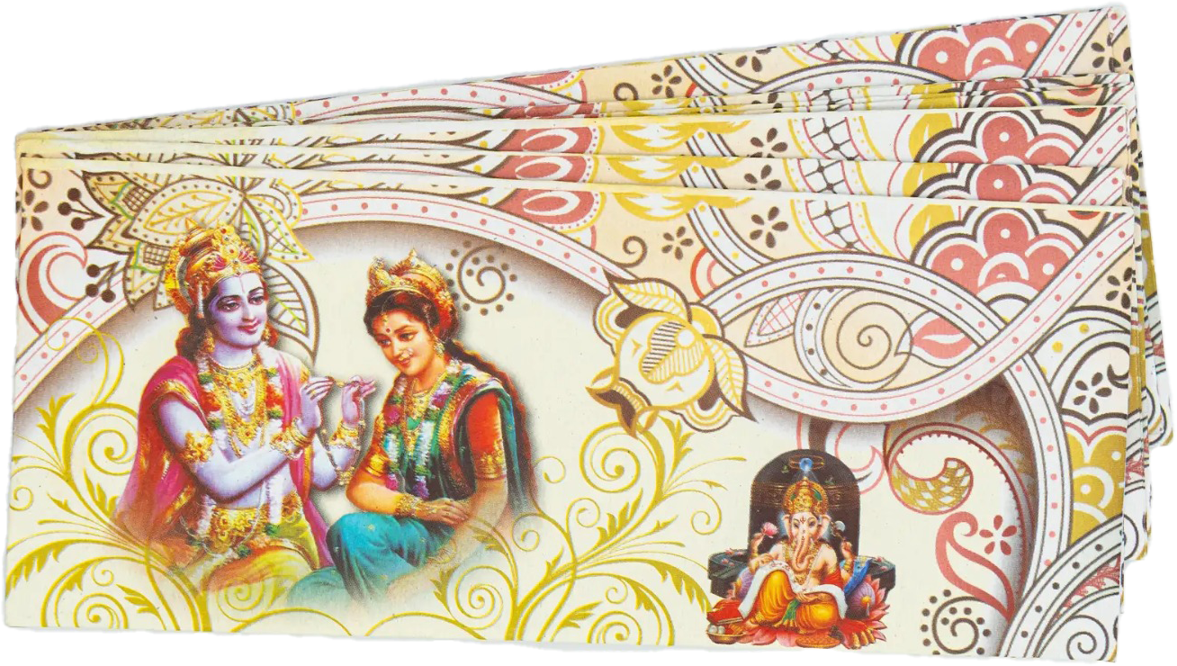 Small Size Envelop (Radha Krishna with Ganesh Print) 10pcs MRP 50