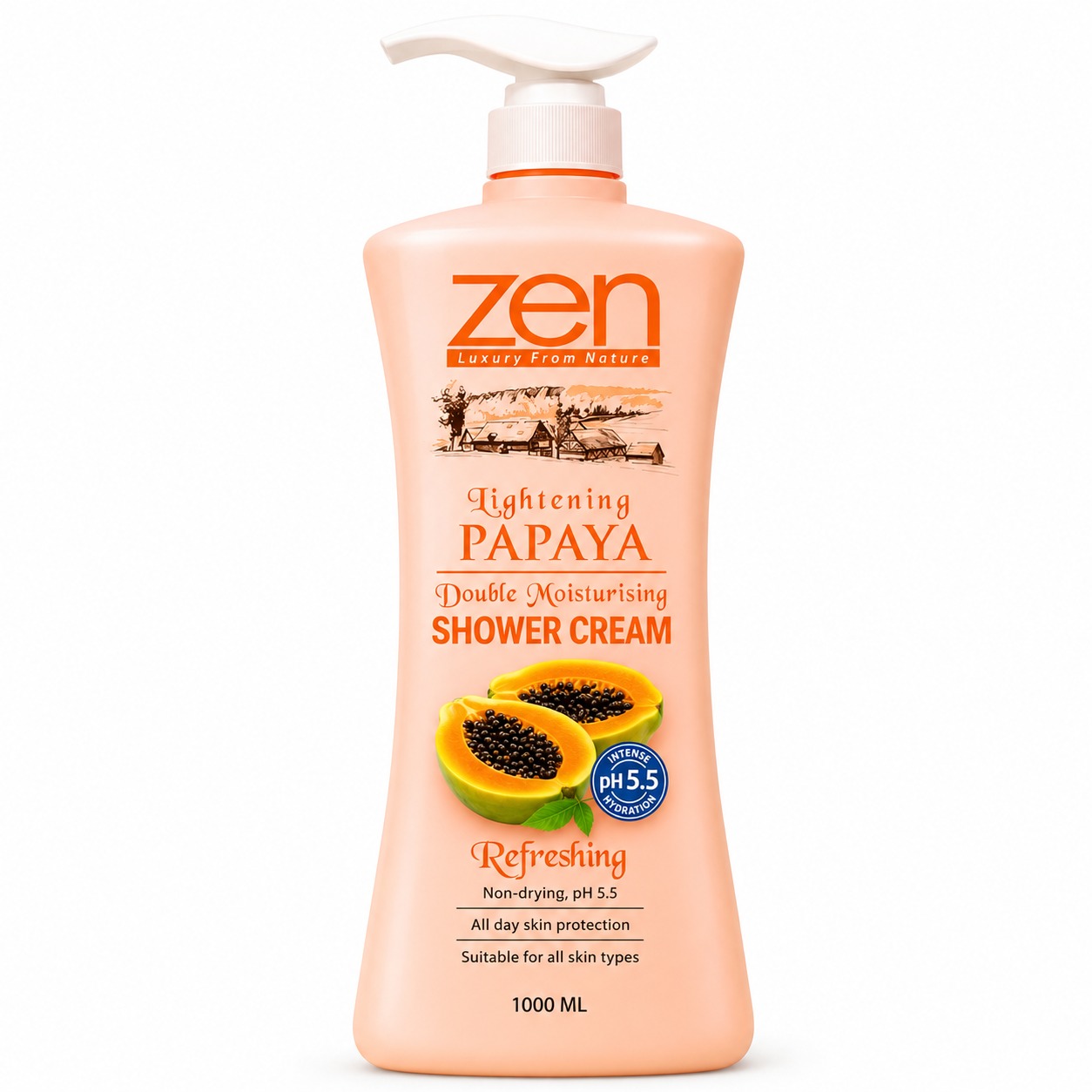 Zen Garden Shower Cream Lighting Papaya 1000ml MRP 529