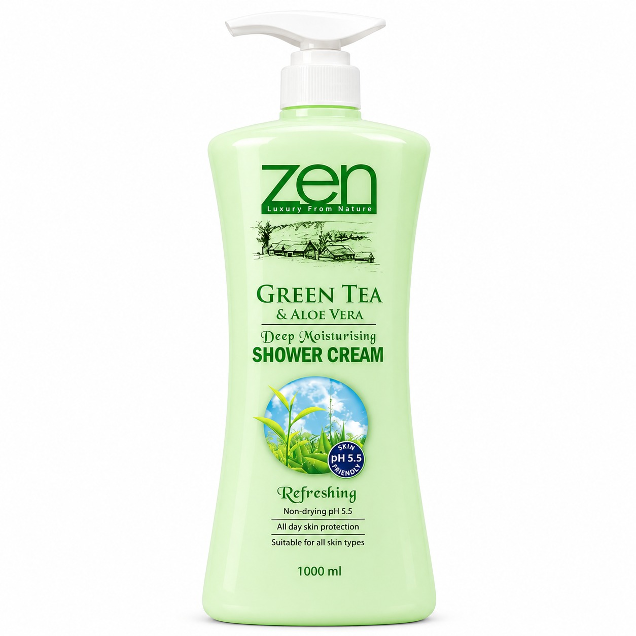 Zen Garden Green Tea Shower Cream Body Wash 1000ml MRP 529