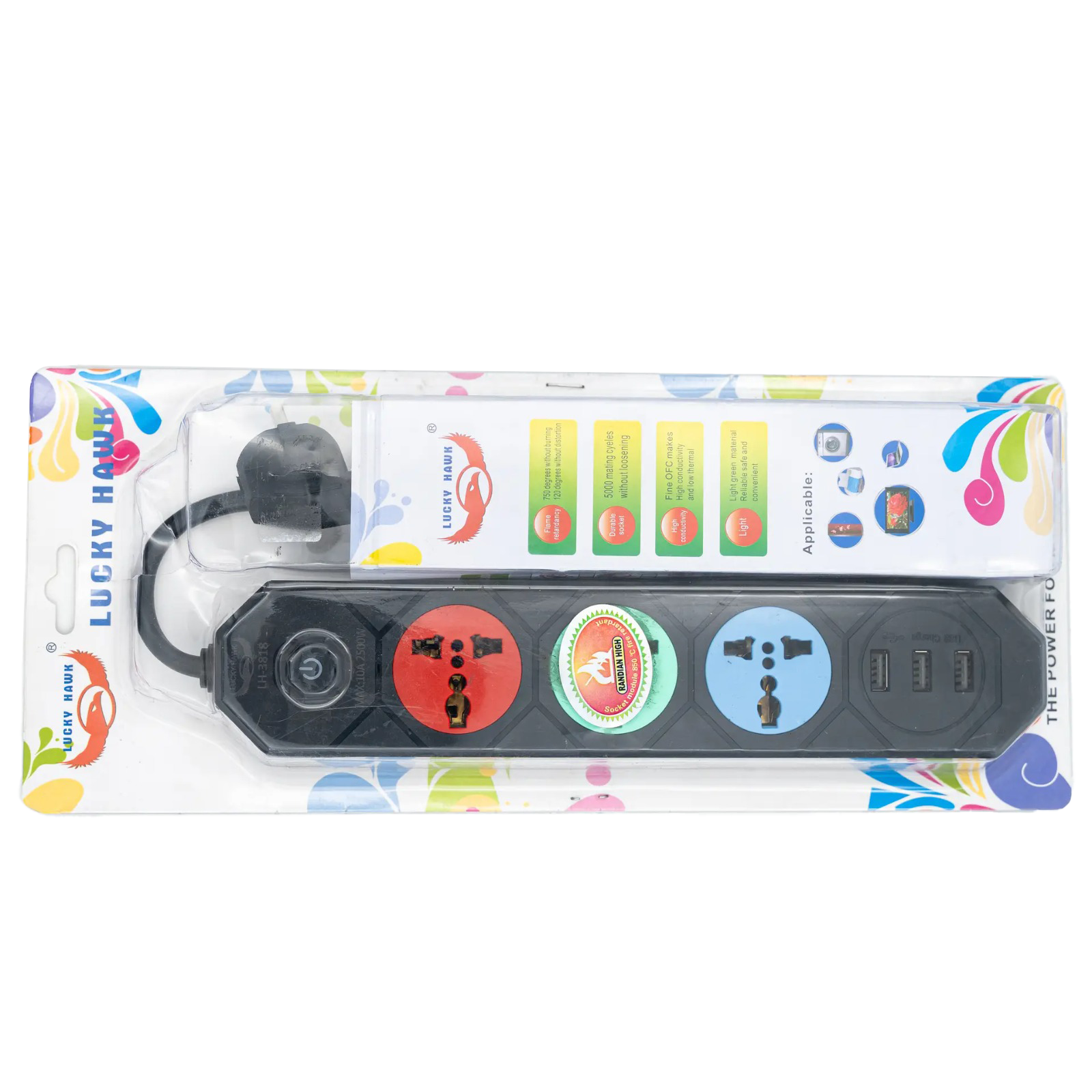 3 Port and 3 USB Port Extension Cord MRP 1220