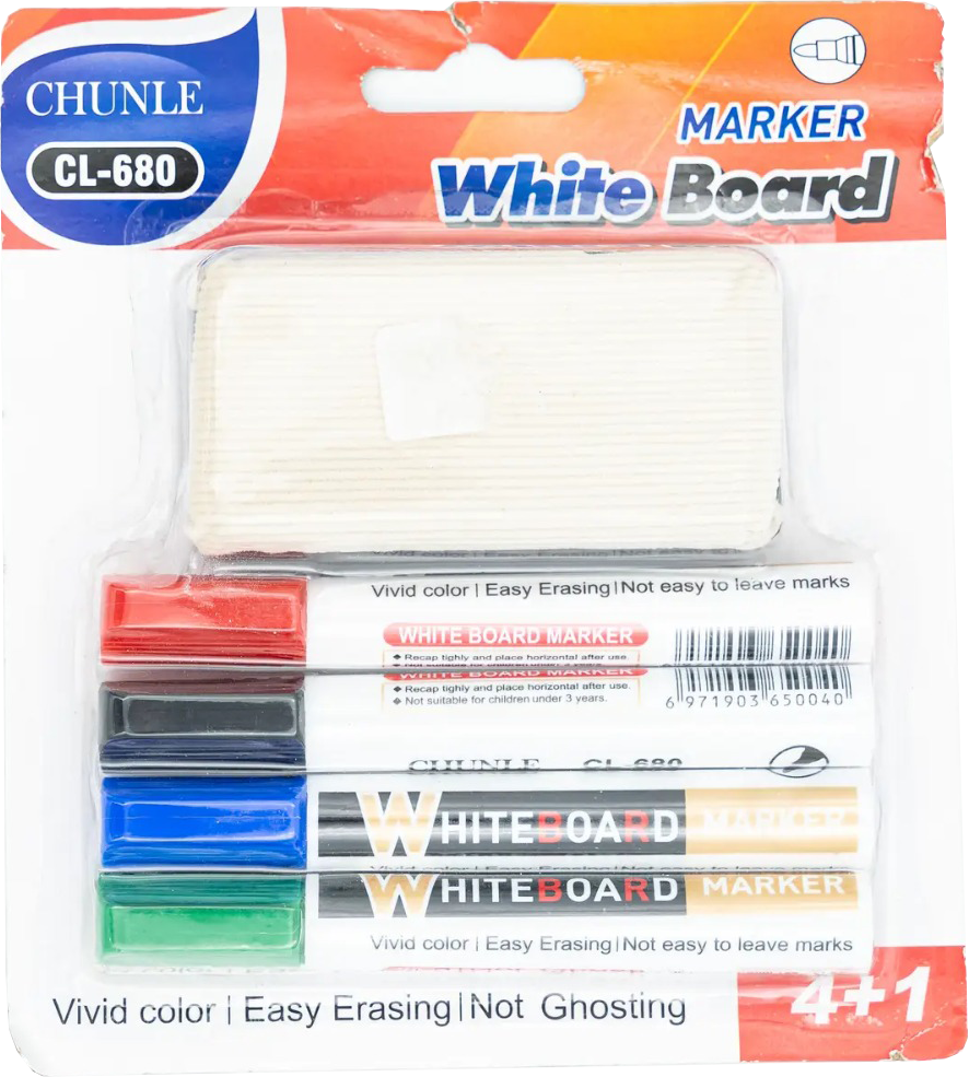 White Board Marker 4 Color with Duster Set MRP 220