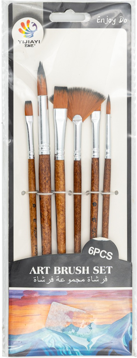 Brown Color 6pcs Set Paint Brush 6pcs MRP 370