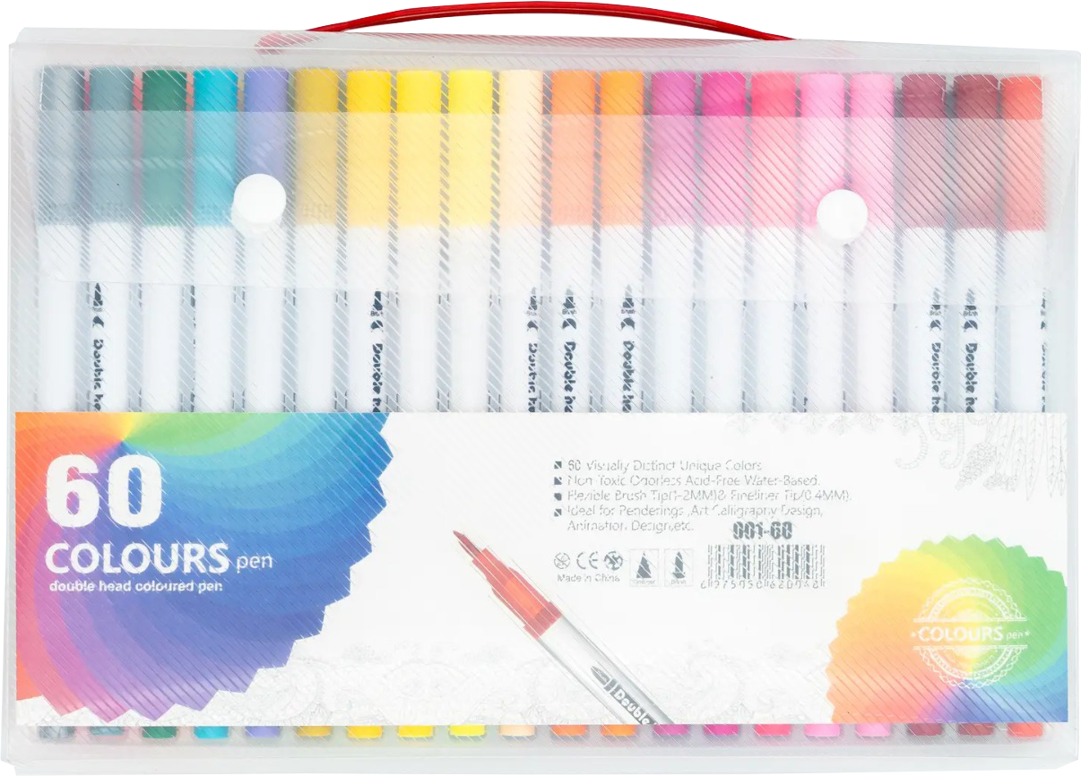 Double Head 60 Colour Pen Box MRP 1950