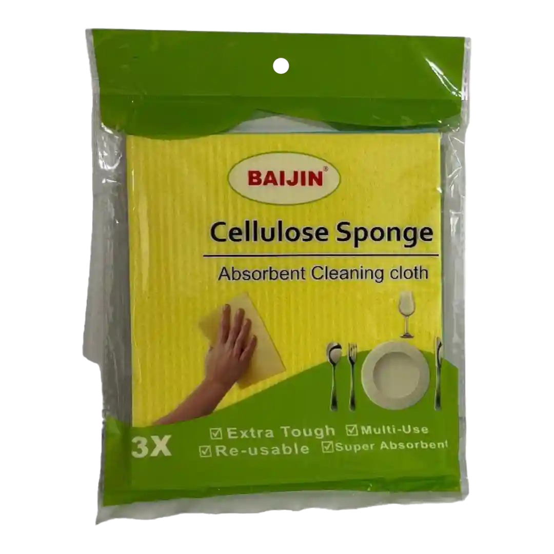 Baijin Cellulose Sponge Absorbent Cleaning Cloths 3pcs MRP 195