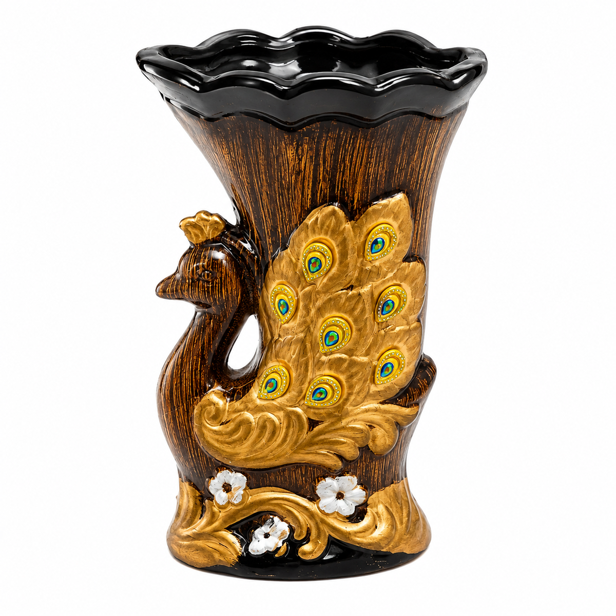 Small Ceramic Flower Vase in Peacock Design Décor MRP 1025