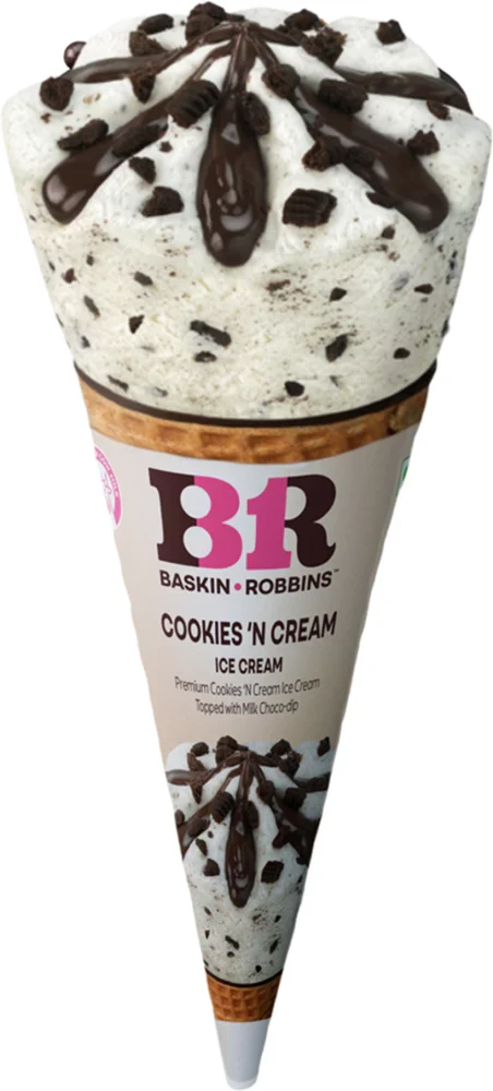 Baskin Robbins Cookies & Cream Cone Icecream 110ml MRP 265