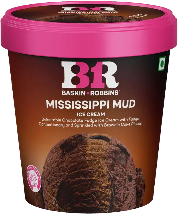Baskin Robbins Mississippi Mud Divine Tub 450ml MRP 1235