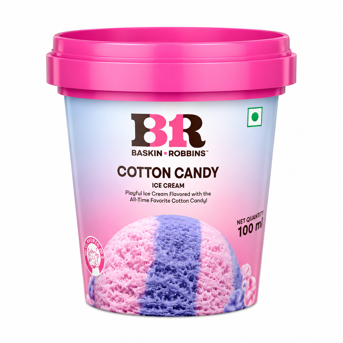 Baskin Robbins Cotton Candy Tub Icecream 100ml MRP 240