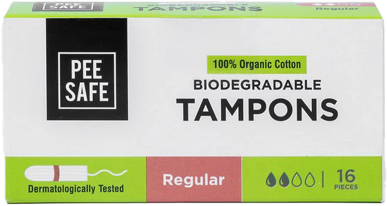 Pee Safe Biodegradable Tampons - Regular MRP 479