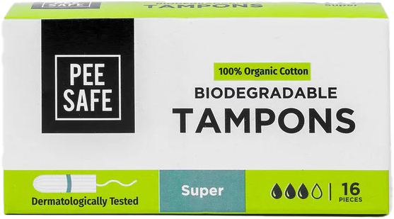 Pee Safe Biodegradable Tampons - Super MRP 559