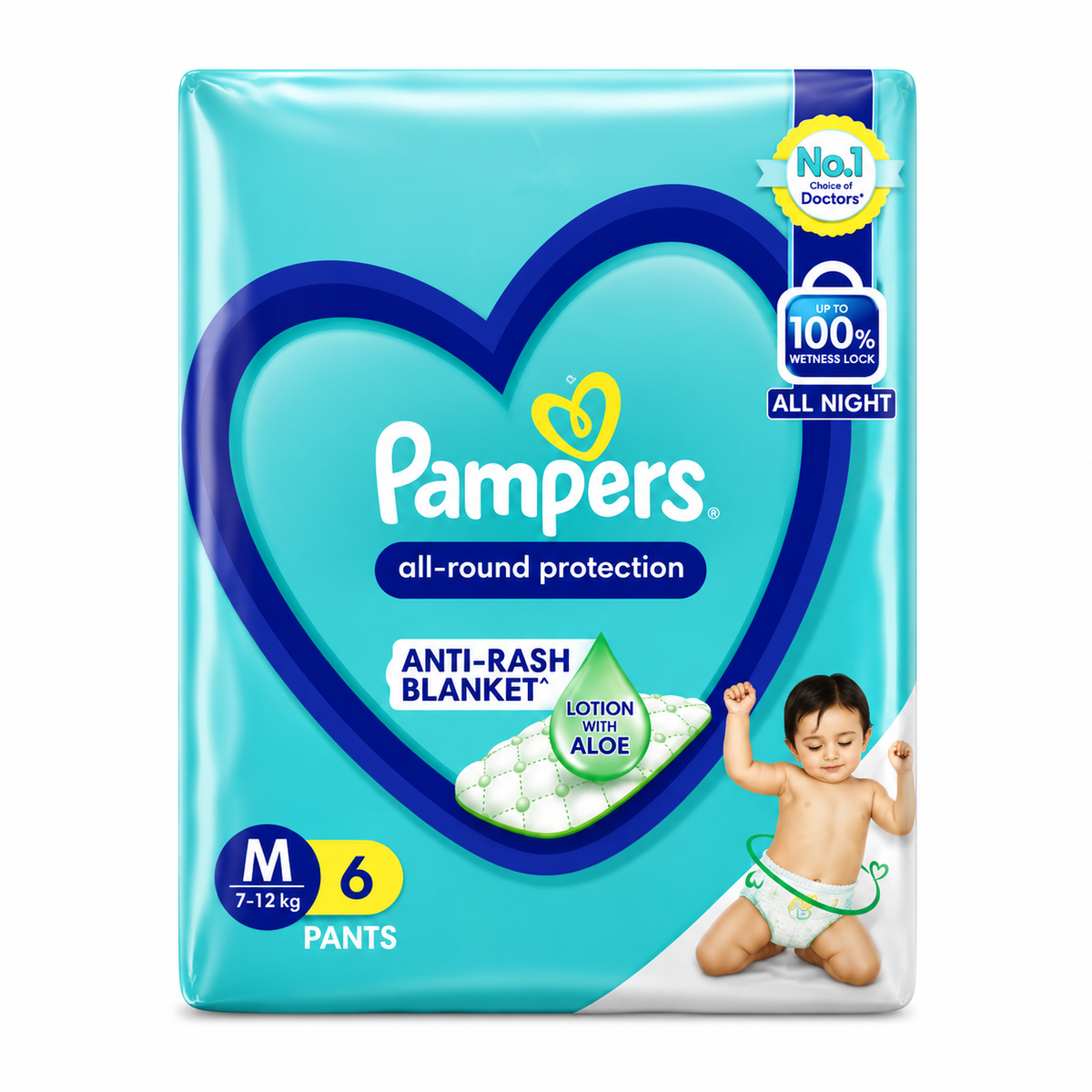 Pampers All Round Protection Baby Diapers - M Size MRP 159