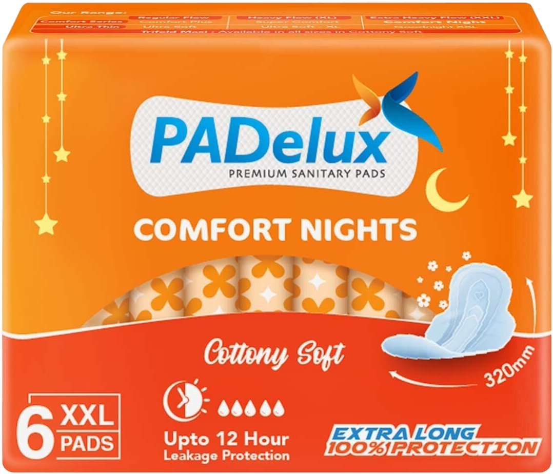 PADelux Sanitary Pads Comfort Nights XXL 320mm MRP 70