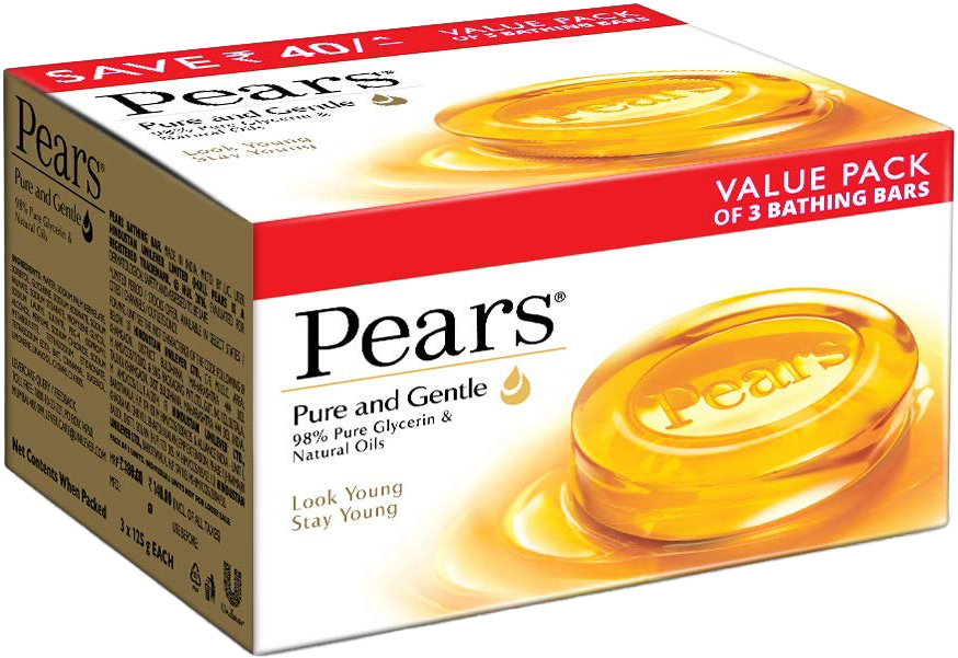 Pears Pure & Gentle Bathing Bar (125g x Pack of 3) MRP 380