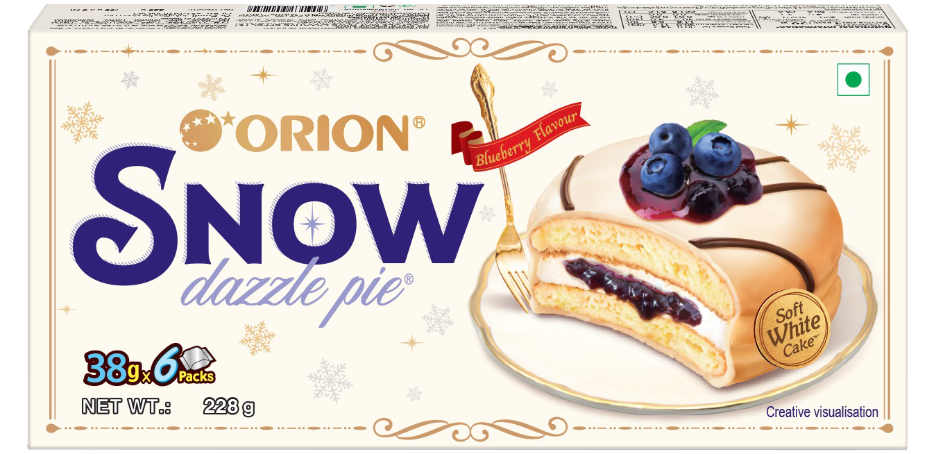 Orion Snow Dazzle Pie-Blueberry Flavour Chocopie (38g x Pack of 6) MRP 290