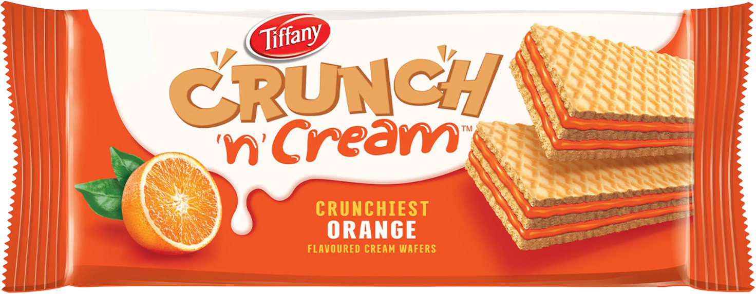 Tiffany Crunch N Cream Orange Flavored Cream Wafers 65g MRP 145