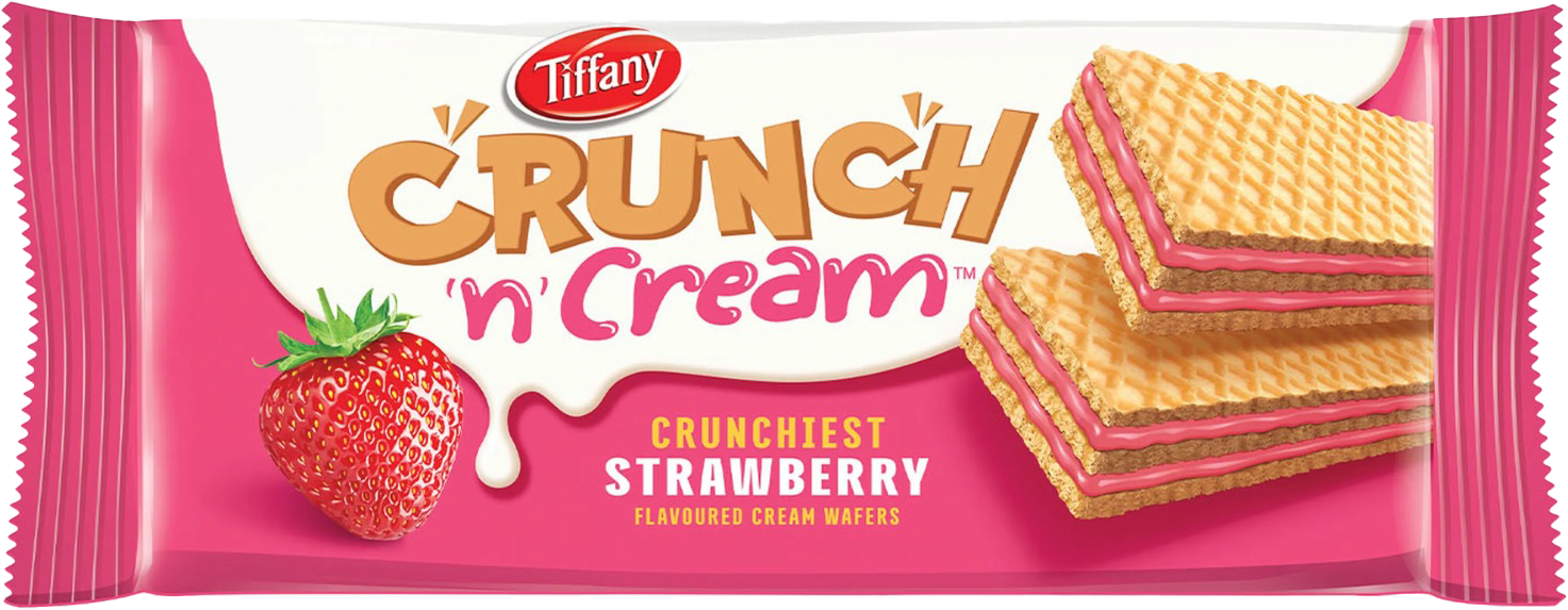 Tiffany Crunch 'n' Cream Strawberry Cream Wafers 65g MRP 145