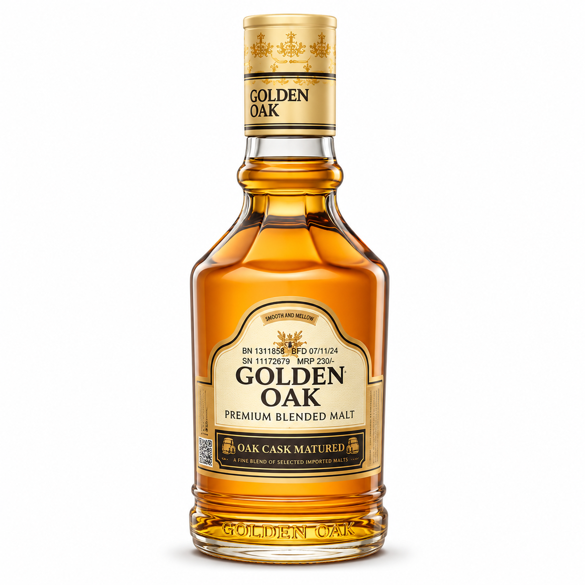 Golden Oak Premium Blended Malt Whiskey 180ml MRP 320