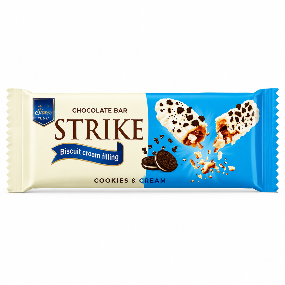 Sizmic Strike Cookies & Cream Flavour Chocolate Bar 13g MRP 25