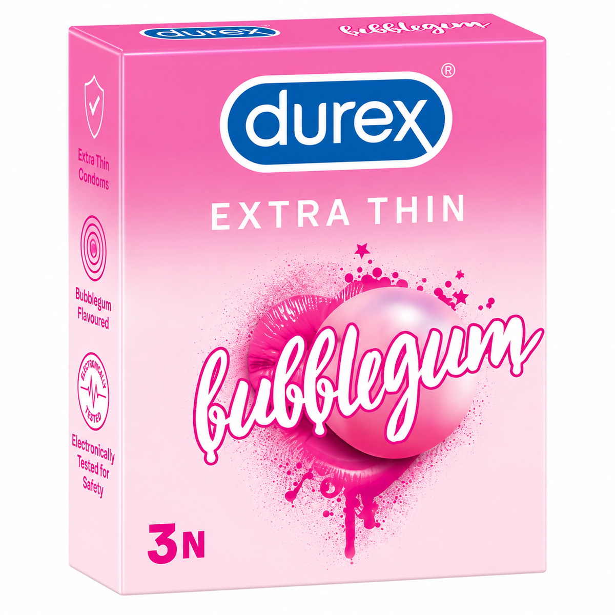 Durex Extra Thin Bubblegum Flavored Condoms 3pcs MRP 96