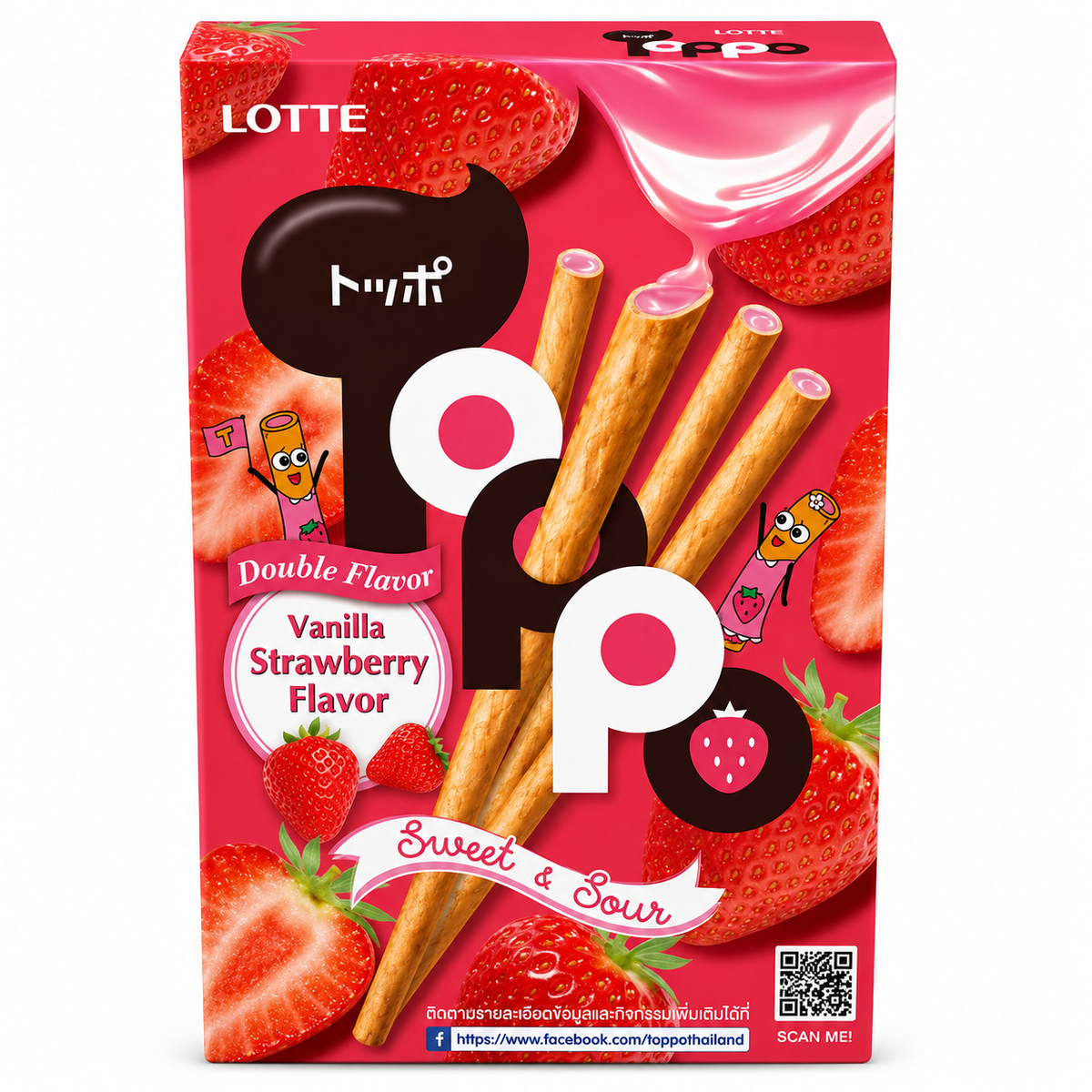 Lotte Toppo Vanilla Strawberry 40g MRP 220