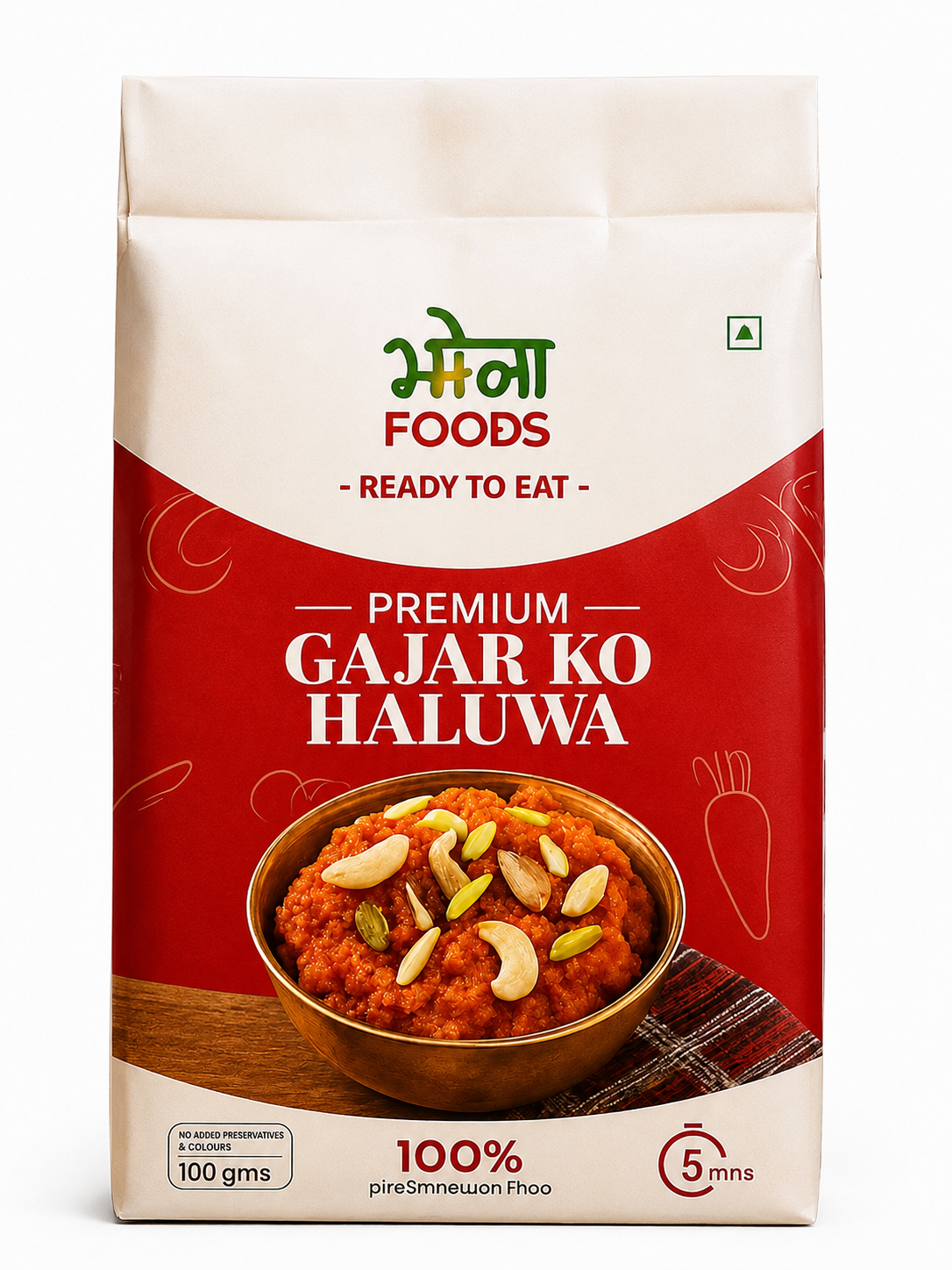 Bhola Foods Ready to Eat Premium Gajar ko Haluwa 100g MPR 390